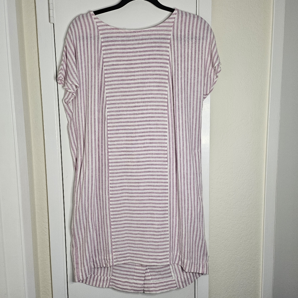 Madewell Pink and White Boxy Midi Tunic Dress Size Small